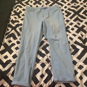 Never been worn cuffed light blue jeans